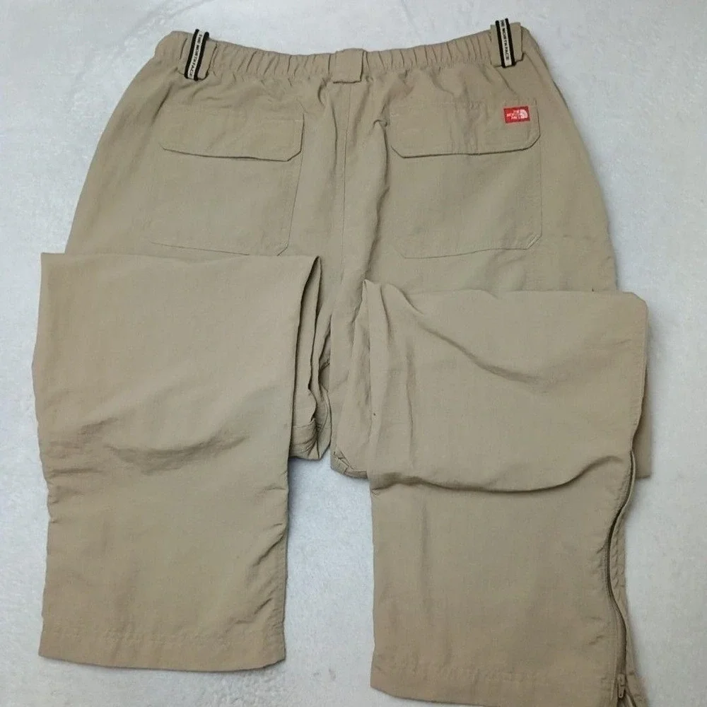 North Face Pants Mens Large Beige Cargo Nylon Convertible Outdoor Hiking Fishing
